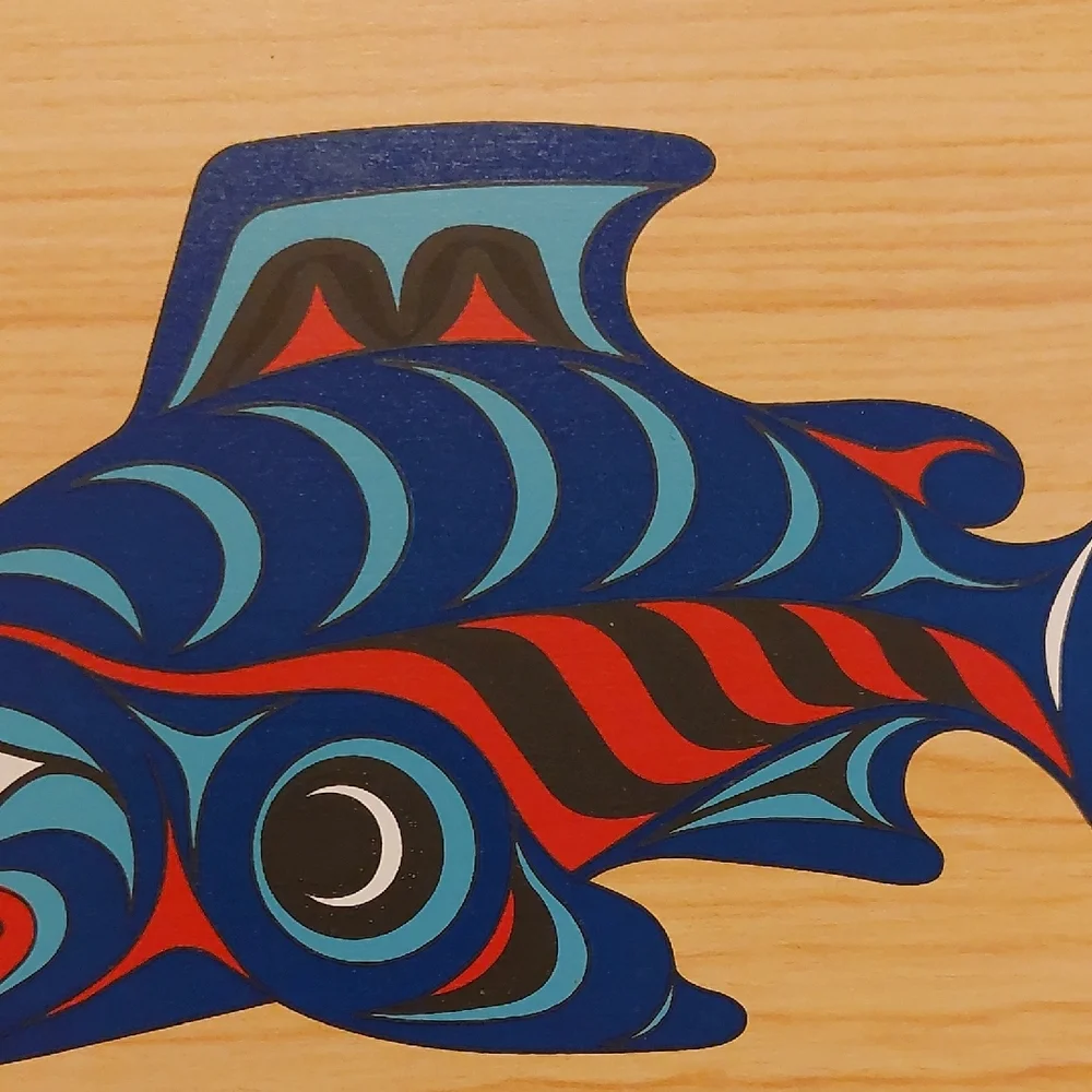 Salmon Legend Sliding Box by Joe Wilson Coast Salish Art Stash Box Art